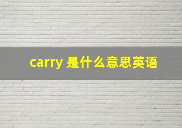 carry 是什么意思英语